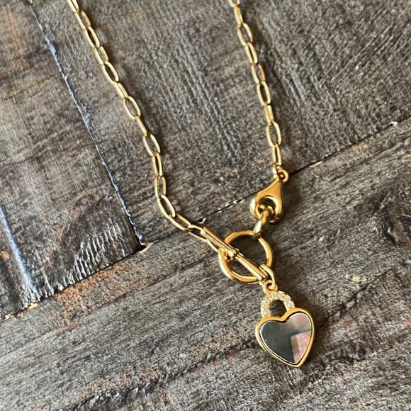 NEW FP x Luna Norte Mother Of Pearl Heart Toggle Necklace - Picture 5 of 8